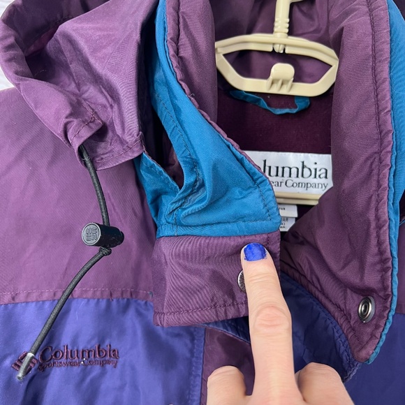 VINTAGE |•COLUMBIA•| 90s Oversize Double Drawstring Retro Jacket Size Medium - Picture 12 of 16